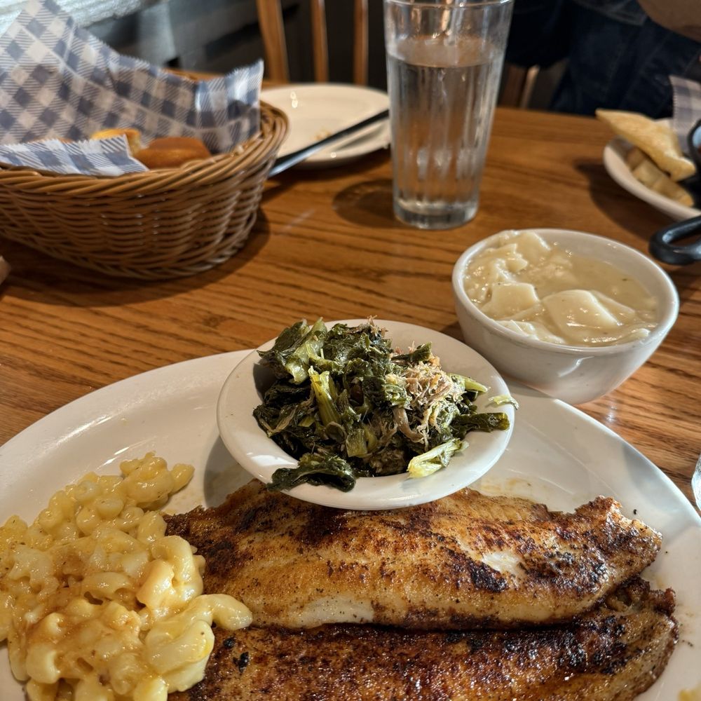 U.S. Farm-Raised Grilled Catfish - 2 Pieces turnip greens dumplings & macaroni and cheese U.S. Farm-Raised Grilled Catfish - 2 Pieces turnip greens dumplings & macaroni and cheese