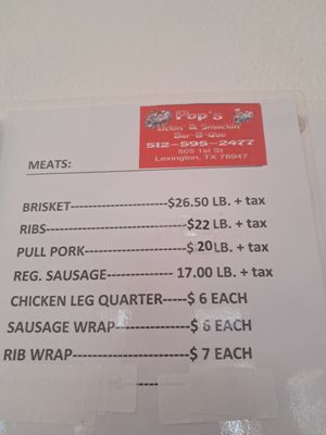 Menu photo 5 Pop's Lickin And Smackin Bbq Lexington, TX Menu photo 5 Pop's Lickin And Smackin Bbq Lexington, TX