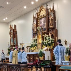 St Pius V Traditional Catholic School - The celebration of a high mass, offered by Bishop Carroll.