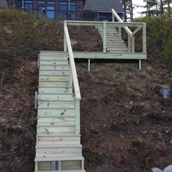 Ruhputa Construction - stairs were made to have removable section for winter storage