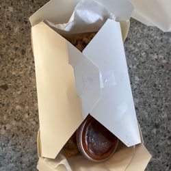 Vons Chicken - Fremont - Container folded to vent - thoughtful!