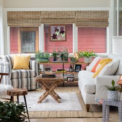 Dwellings offers space planning and furniture layout like this sunroom
