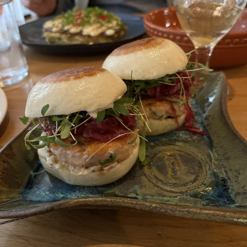 Twelve 28 Kitchen - king salmon steamed bun sliders (4/22/22) - New American Near Me - Penn Valley, California Twelve 28 Kitchen - king salmon steamed bun sliders (4/22/22) - New American Near Me - Penn Valley, California