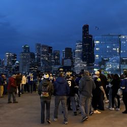 City view from stadium ramps