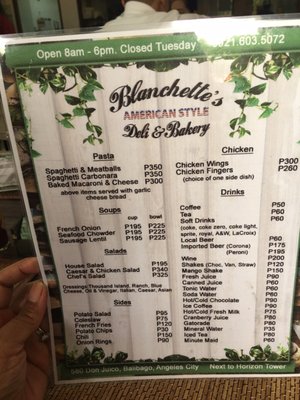 Menu photo 2 Blanchette's Angeles City, PAM
