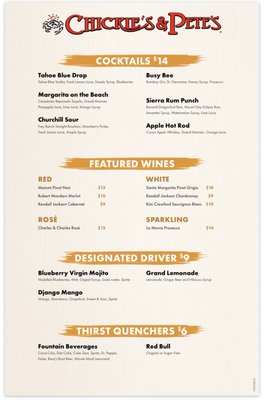 Menu photo 2 Chickie's & Pete's Reno, NV