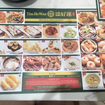 Tim Ho Wan - Menu - Dim Sum Near Me - Irvine, California