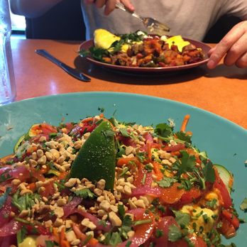 Duluth Grill - Thai-getti and that is an omelet with Red Flannel Hash in the background - Breakfast & Brunch Near Me - Duluth, Minnesota Duluth Grill - Thai-getti and that is an omelet with Red Flannel Hash in the background - Breakfast & Brunch Near Me - Duluth, Minnesota