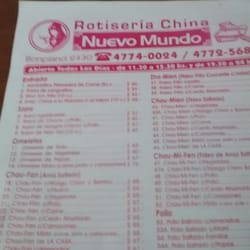 Nuevo Mundo Rotiseria China - El menu