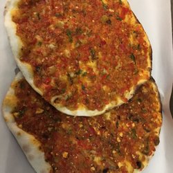 Pide - Lamb lahmacun on top, aubergine on bottom