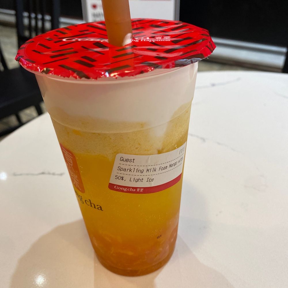 Gong Cha - Sparkling milk foam mango - Bubble Tea Near Me - New York, New York Gong Cha - Sparkling milk foam mango - Bubble Tea Near Me - New York, New York
