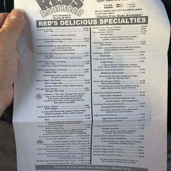 Red's Root Beer! - Paper menu - American Near Me - Paw Paw, Michigan Red's Root Beer! - Paper menu - American Near Me - Paw Paw, Michigan