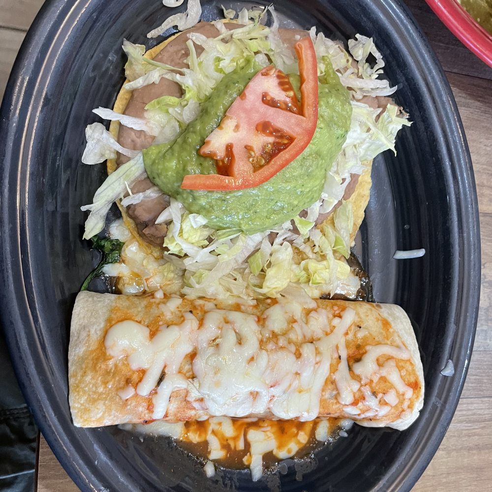 El paso Mexican Grill - Spinach burrito and bean chalupa (vegetarian menu) - Bars Near Me - Blairsville, Pennsylvania El paso Mexican Grill - Spinach burrito and bean chalupa (vegetarian menu) - Bars Near Me - Blairsville, Pennsylvania