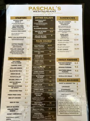 Menu photo 1 Paschal's Restaurant & Bar Atlanta, GA Menu photo 1 Paschal's Restaurant & Bar Atlanta, GA