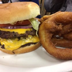Lonestar Restaurant - Motherland burger with onion rings