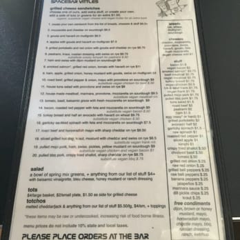 Spacebar - Food menu - Bars Near Me - Falls Church, Virginia