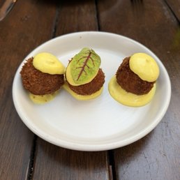 croquetas de seta: porcini + truffle on saffron aioli = $17 for 3 croquetas de seta: porcini + truffle on saffron aioli = $17 for 3