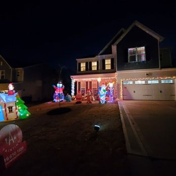 Anderson Painting - Hard to see at night, but bottom left, Anderson Painting sign and logo!  Merry Christmas! - Painters Near Me - Raleigh, North Carolina