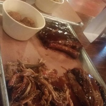 Delta Q - Three meat sampler plate. - Barbeque Near Me - Forrest City, Arkansas Delta Q - Three meat sampler plate. - Barbeque Near Me - Forrest City, Arkansas