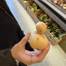A cute chick-shaped potato
