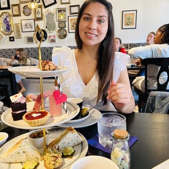 Drink Me! Tea Room - Coconut Macaroon Strawberry Tart Almond Chess Board Cake Cucumber & Cashew Cream Crisp - Tea Rooms Near Me - Tempe, Arizona