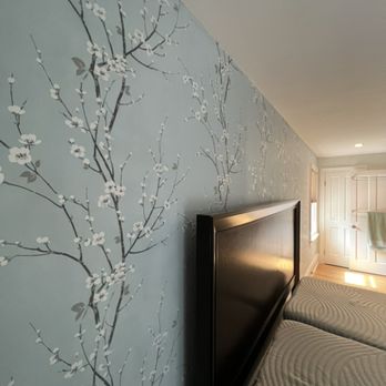 Henry W's Painting - Wallpaper-accent wall in bedroom - Painters Near Me Henry W's Painting - Wallpaper-accent wall in bedroom - Painters Near Me