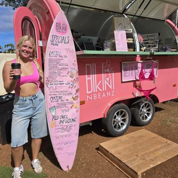 Bikini N Beanz - Now with drive thru service in their 10 minute loading zone.  Enter in the makai side of driveway - Coffee & Tea Near Me - Honolulu, Hawaii