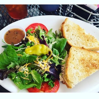 Griddlecakes - Tuna melt on sourdough with a side salad & balsamic vinaigrette. - American Near Me - Las Vegas, Nevada Griddlecakes - Tuna melt on sourdough with a side salad & balsamic vinaigrette. - American Near Me - Las Vegas, Nevada