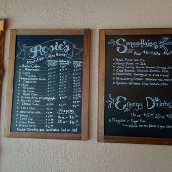 Rosie's Mountain Coffee House - Menu as of January 2025 - Bakeries Near Me - Mill City, Oregon