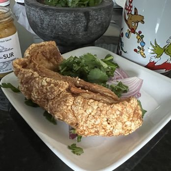 Cazadores Market - Chicharron fresh made. Cilantro onion grilled tomatoes. La Perla del Sur. Habanero salsas. Verde.. - Bakeries Near Me - Richmond, California