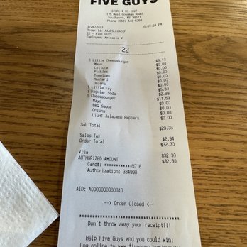 Five Guys - Check the prices - Fast Food Near Me - Southaven, Mississippi Five Guys - Check the prices - Fast Food Near Me - Southaven, Mississippi
