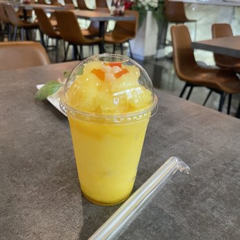 Pho & Beyond - Orange Slush - Bo V Cam. Very good and the fruit bits are tasty. - Vietnamese Near Me - Las Vegas, Nevada Pho & Beyond - Orange Slush - Bo V Cam. Very good and the fruit bits are tasty. - Vietnamese Near Me - Las Vegas, Nevada
