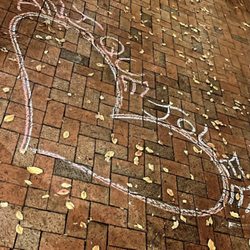Pioneer Park - Fan caulk art, Anique Jolee