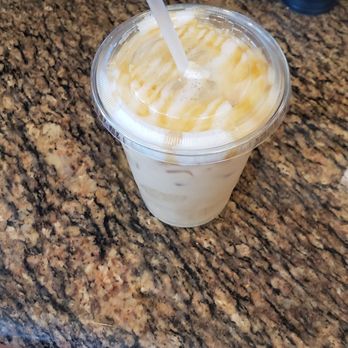 Bagel Street Cafe - Delicious iced caramel latte with almond milk - Bagels Near Me - Dublin, California Bagel Street Cafe - Delicious iced caramel latte with almond milk - Bagels Near Me - Dublin, California