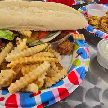 Back Street Grub - Fish sandwich with fries - American Near Me - Irvine, Kentucky Back Street Grub - Fish sandwich with fries - American Near Me - Irvine, Kentucky