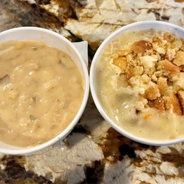 Baked potato soup and chicken pot, pie soup Baked potato soup and chicken pot, pie soup