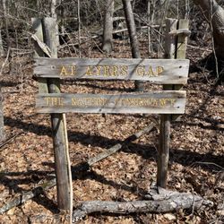 Ayers Gap Preserve - The Ayers Gap trail head  - the steep entrance is to the right of this sign