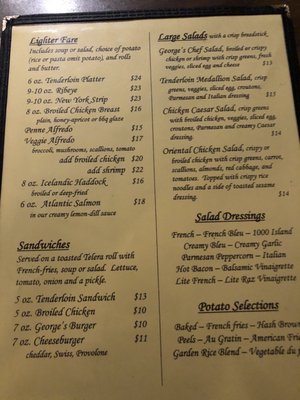 Menu photo 2 George's Steak House Appleton, WI