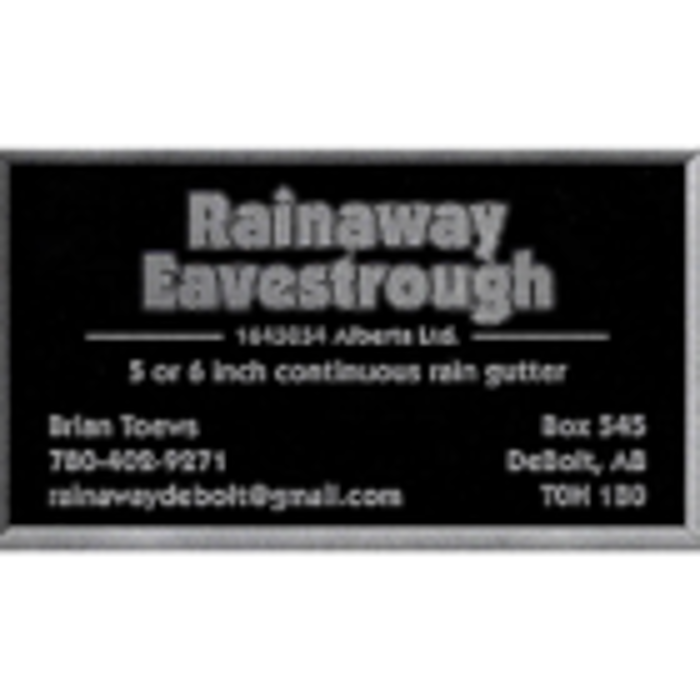 RAINAWAY EAVESTROUGH Updated August 2024 Debolt, Alberta Gutter