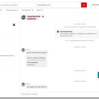Total Relock - Total ReLOCK's first messages to me. - Keys & Locksmiths Near Me - Venice, California Total Relock - Total ReLOCK's first messages to me. - Keys & Locksmiths Near Me - Venice, California