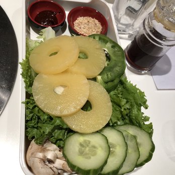 Korean Grill House - $3 Vegetable add-on (Lettuce, mushroom, onion, green pepper, cucumber, pineapple and deep fried garlic - Korean Near Me - Toronto, Ontario Korean Grill House - $3 Vegetable add-on (Lettuce, mushroom, onion, green pepper, cucumber, pineapple and deep fried garlic - Korean Near Me - Toronto, Ontario