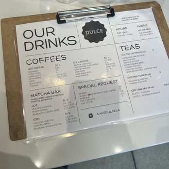 Cafe Dulce - Drink menu - Cafes Near Me - Vernon, California