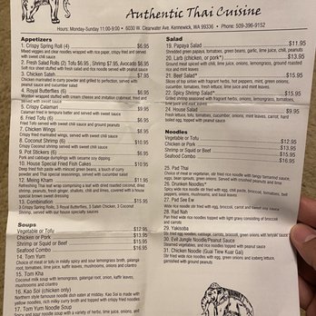 Thai Elephant - Menu as of 2/21/2021 - Thai Near Me - Kennewick, Washington Thai Elephant - Menu as of 2/21/2021 - Thai Near Me - Kennewick, Washington