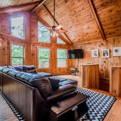 Blue Creek Cabins - Beautiful T&G high ceilings and wonderful sunlight