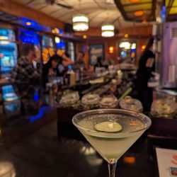Cucumber martini at bar seating