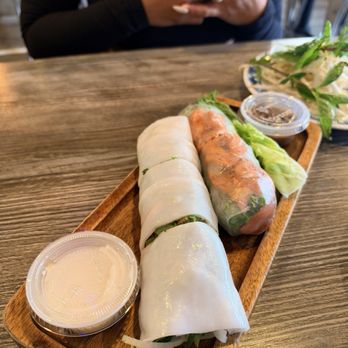 Goi Cuon - Chicken Pho Roll with Coconut Sauce Chicken Spring Roll  Both are delicious - Vietnamese Near Me - San Diego, California