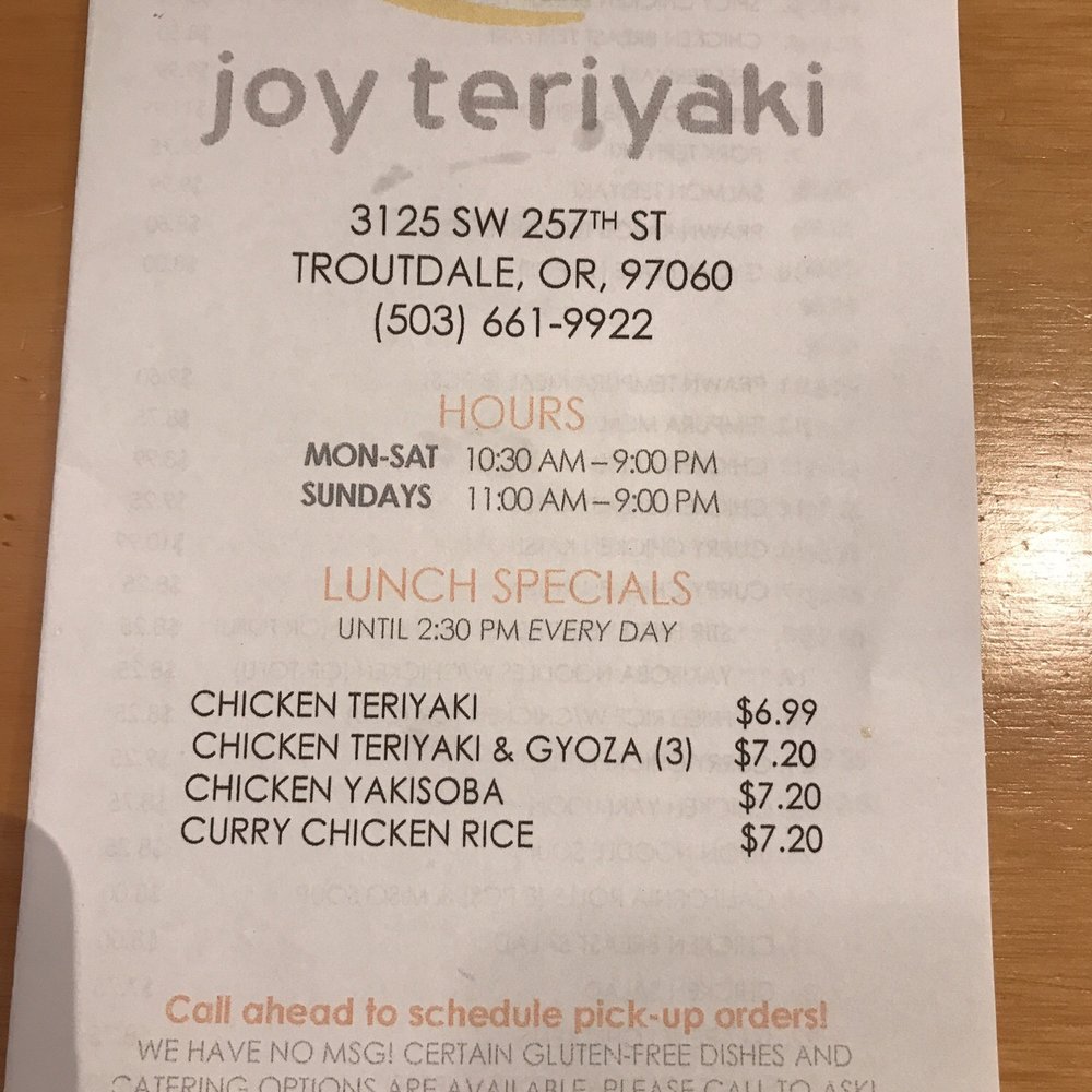 Joy Teriyaki - Chinese Near Me - Troutdale, Oregon Joy Teriyaki - Chinese Near Me - Troutdale, Oregon