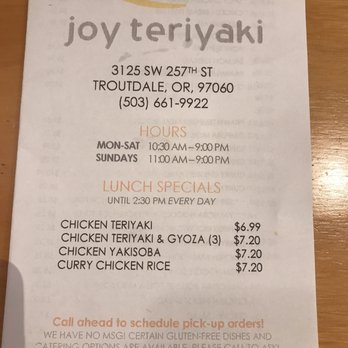 Joy Teriyaki - Chinese Near Me - Troutdale, Oregon