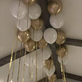 Ana's Balloon Creations - Two dozen white and gold balloons - Balloon Services Near Me Ana's Balloon Creations - Two dozen white and gold balloons - Balloon Services Near Me