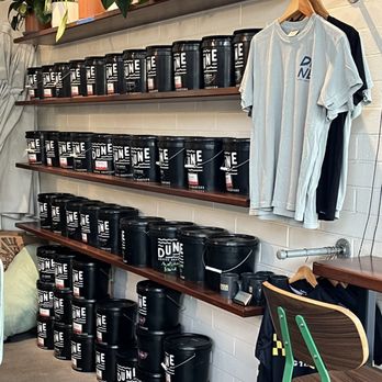 Dune Coffee Roasters - Anacapa - Interior. Paint can looking packages. Very cool. - Coffee Roasteries Near Me - Santa Barbara, California Dune Coffee Roasters - Anacapa - Interior. Paint can looking packages. Very cool. - Coffee Roasteries Near Me - Santa Barbara, California